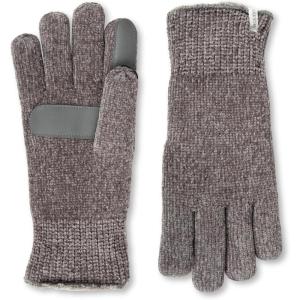 image:imageisotoner womens Warm Plush Lined Chenille Touchscreen Gloves  Solid and Snowflake PatternAsh Grey Solid
