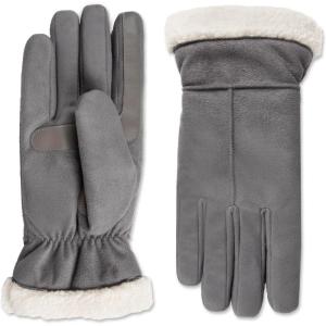 image:imagesmartDRI Microsuede Flip Top Mitten wStitching Detail SherpasoftAsh Grey Glove