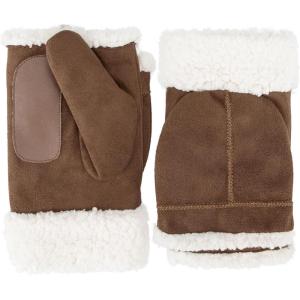 image:imagesmartDRI Microsuede Flip Top Mitten wStitching Detail SherpasoftCognac Mitten