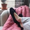 image:imageIsotoner Womens Classic Terry Ballerina Slipper Soft Breathable Terry Lined Satin Bow Secure FitBlack