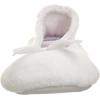 image:imageIsotoner Womens Classic Terry Ballerina Slipper Soft Breathable Terry Lined Satin Bow Secure FitWhite Stripe