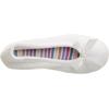 image:imageIsotoner Womens Classic Terry Ballerina Slipper Soft Breathable Terry Lined Satin Bow Secure FitWhite Stripe