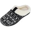 image:imageIsotoner Womens Heritage Fairisle Knit Hoodback SlipperBlack