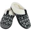 image:imageIsotoner Womens Heritage Fairisle Knit Hoodback SlipperBlack