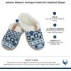 image:imageIsotoner Womens Heritage Fairisle Knit Hoodback SlipperBlue Willow