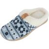 image:imageIsotoner Womens Heritage Fairisle Knit Hoodback SlipperBlue Willow