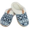 image:imageIsotoner Womens Heritage Fairisle Knit Hoodback SlipperBlue Willow