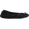 image:imageIsotoner Womens Satin Ballerina Slippers with Classic Ribbon Bow and Suede SoleBlack