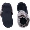 image:imageWomens Recycled Microsuede and Faux Fur Clog SlippersBlack