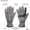 image:imageisotoner Mens Moisture Wicking Reflective Touchscreen Gloves With Gathered WristHeather Grey