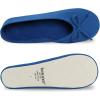 image:imageisotoner Womens Classic Stretch Satin Ballerina Slippers with Satin and Sequin Bow TieBlue Note