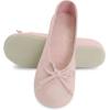image:imageisotoner Womens Classic Stretch Satin Ballerina Slippers with Satin and Sequin Bow TieLight Pink