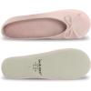 image:imageisotoner Womens Classic Stretch Satin Ballerina Slippers with Satin and Sequin Bow TieLight Pink