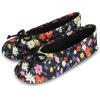 image:imageisotoner Womens Classic Stretch Satin Ballerina Slippers with Satin and Sequin Bow TieMulti Floral