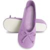 image:imageisotoner Womens Classic Stretch Satin Ballerina Slippers with Satin and Sequin Bow TiePurple