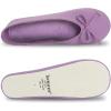 image:imageisotoner Womens Classic Stretch Satin Ballerina Slippers with Satin and Sequin Bow TiePurple