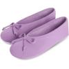 image:imageisotoner Womens Classic Stretch Satin Ballerina Slippers with Satin and Sequin Bow TiePurple