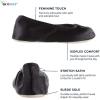 image:imageisotoner Womens Classic Stretch Satin Ballerina Slippers with Satin and Sequin Bow TieRibbon Bow Light Grey