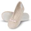 image:imageisotoner Womens Diamond Microterry Ballerina SlippersTaupe Diamond