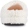 image:imageisotoner Womens Fiona Berber Clog Slippers White Enhanced Extra Heel Support Indoor Outdoor Machine Washable