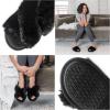 image:imageisotoner Womens Fuzzy Slipper Cozy Flipflop With a Furry Cross Band and Plush Fluffy Terry CushionBlack