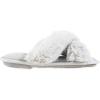 image:imageisotoner Womens Fuzzy Slipper Cozy Flipflop With a Furry Cross Band and Plush Fluffy Terry CushionLight Grey