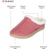 image:imageisotoner Womens IndoorOutdoor Slipon Microsuede Rory Memory Foam Clog SlippersDark Orchid