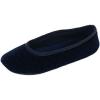 image:imageisotoner Womens Quilted Stretch Velour Sabrine Ballerina SlippersNavy Blue
