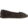 image:imageisotoner Womens Rose Quilted Ballerina Slippers With Rhinestone Embellishment and Genuine Suede SoleBlack