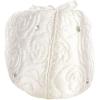 image:imageisotoner Womens Rose Quilted Ballerina Slippers With Rhinestone Embellishment and Genuine Suede SoleWhite
