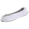 image:imageIsotoner Womens Classic Terry Ballerina Slipper Soft Breathable Terry Lined Satin Bow Secure FitHeather Grey