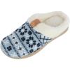 image:imageIsotoner Womens Heritage Fairisle Knit Hoodback SlipperBlue Willow