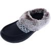 image:imageWomens Recycled Microsuede and Faux Fur Clog SlippersBlack