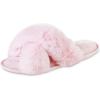 image:imageisotoner Womens Fuzzy Slipper Cozy Flipflop With a Furry Cross Band and Plush Fluffy Terry CushionPeony