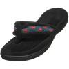 image:imageisotoner Womens Microterry Greta Open Toe Thong Slippers Black XL 9510