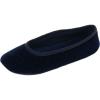 image:imageisotoner Womens Quilted Stretch Velour Sabrine Ballerina SlippersNavy Blue