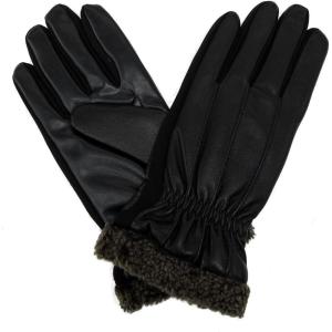 image:imageIsotoner Mens Signature SmartTouch Dress Faux Fur Cuff Gloves  A75601 Medium Black
