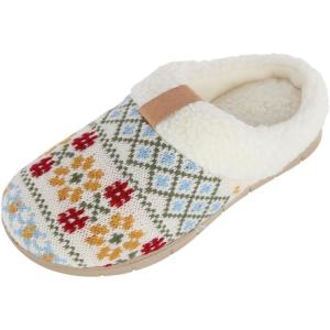 image:imageIsotoner Womens Heritage Fairisle Knit Hoodback SlipperMulti