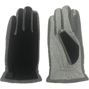 image:imageisotoner Mens Black amp Gray Smartouch Gloves Touchscreen Tech amp Text Medium