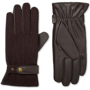 image:imageisotoner Mens Flannel amp Leather Glove Saddle Medium