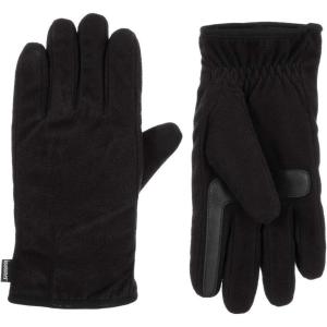 image:imageisotoner Mens Fleece Gloves with Pieced Back  A70168 Black Medium