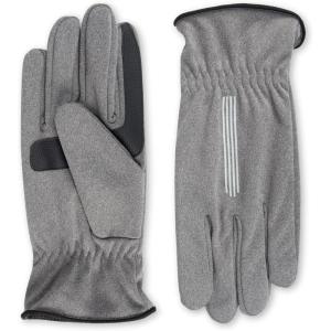 image:imageisotoner Mens Moisture Wicking Reflective Touchscreen Gloves With Gathered WristHeather Grey