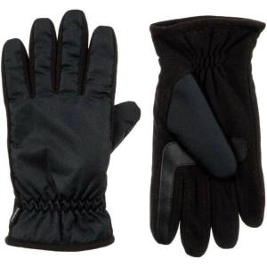 image:imageisotoner Mens Nylon amp Fleece Gloves with Gathered Wrist  A70171 Black Medium