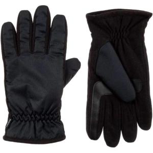 image:imageisotoner Mens Nylon amp Fleece Gloves with Gathered Wrist  A70171 Black XL