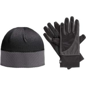 image:imageisotoner SmarTouch Unisex JerseyGrid Touchscreen Glove amp Hat Set Black One Size