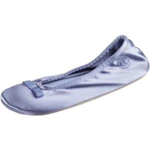 image:imageisotoner Womens Classic Stretch Satin Ballerina Slippers with Satin and Sequin Bow TieRibbon Bow  Periwinkle