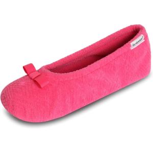 image:imageisotoner Womens Diamond Microterry Ballerina SlippersHot Pink