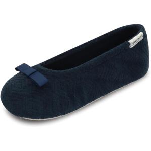 image:imageisotoner Womens Diamond Microterry Ballerina SlippersNavy Blue