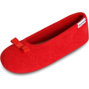 image:imageisotoner Womens Diamond Microterry Ballerina SlippersSriracha