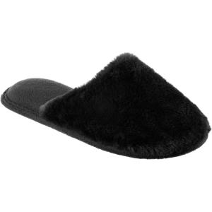 image:imageisotoner Womens Faux Fur Laurel Clog Slippers Black 9510